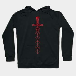 Polyhedral Dice Set Sword Red Hoodie